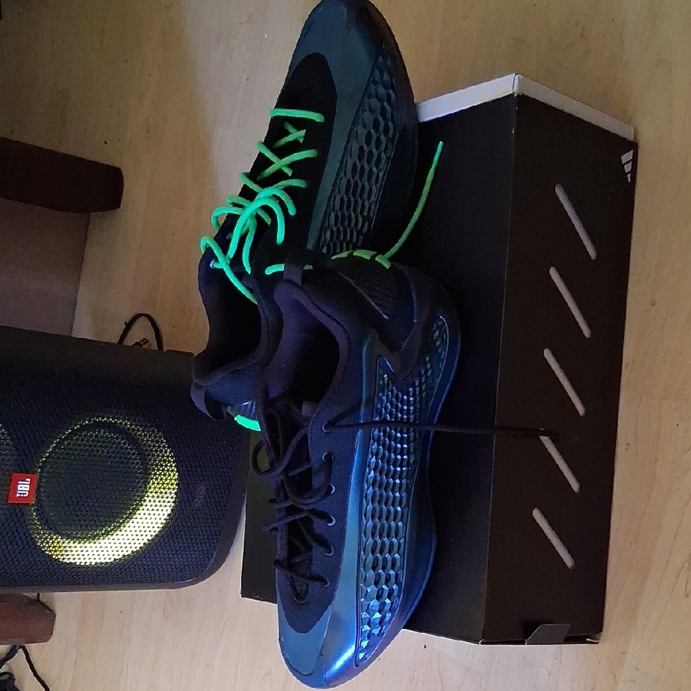 Adidas Black and Blue Athletic Performance Shoes